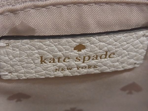 1円 ■美品■ kate spade ケイトスペード WKR00326 レイラ レザー ハンドバッグ トート レディース ベージュ系 AQ8669_画像6