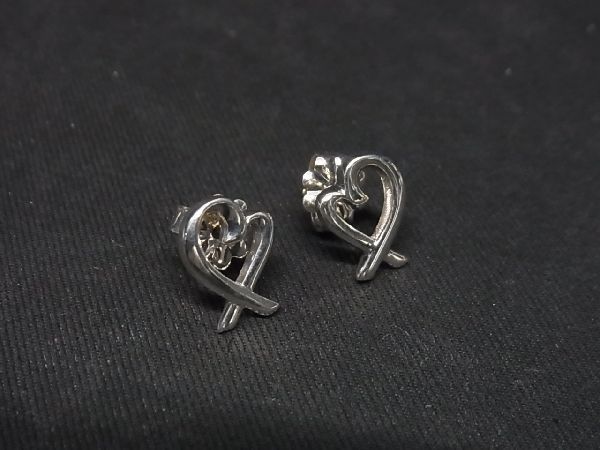 1円 ■美品■ TIFFANY＆Co ティファニー パロマピカソ ラビングハート SV925 ピアス アクセサリー レディース シルバー系 AM7229_画像1