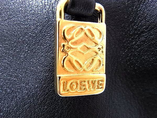 1円 ■美品■ LOEWE ロエベ アナグラム レザー クラッチバッグ セカンドバッグ ブラック系 AU0098_画像5