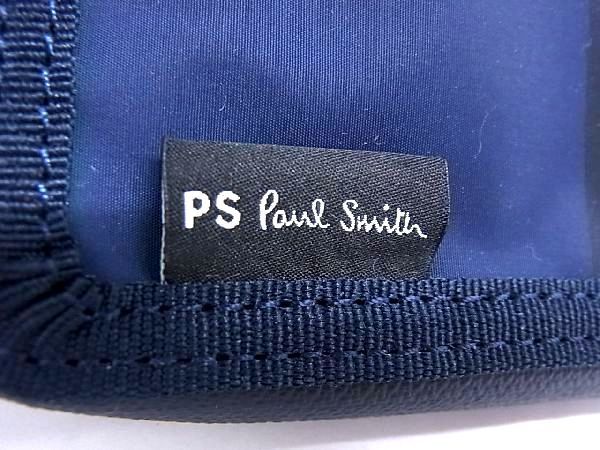 ■新品■未使用■ PS Paul Smith ピーエスポールスミス ナイロン ラウンドファスナー 二つ折り 財布 ウォレット ネイビー系 BG4009の画像6