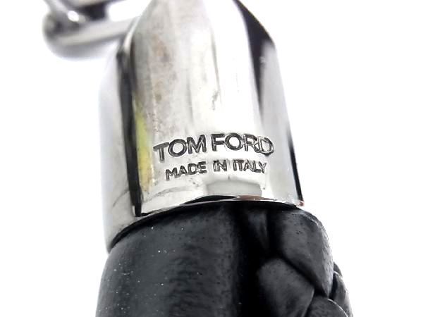 ■極美品■ TOM FORD トムフォード レザー ネックレス チョーカー アクセサリー レディース ブラック系 AP9701_画像4