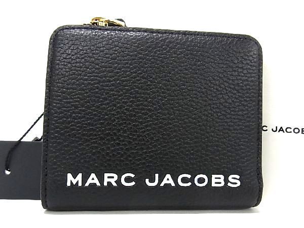 ■新品■未使用■ MARC JACOBS マークジェイコブス ザ ボールド レザー 二つ折り 財布 ウォレット 小銭入れ 札入れ ブラック系 BF3631_画像1