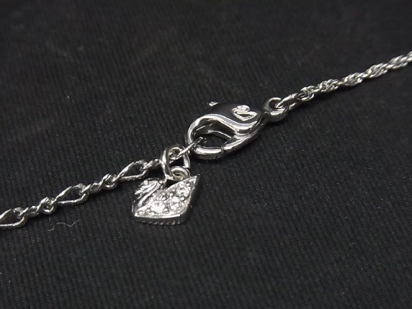 1円 ■極美品■ SWAROVSKI スワロフスキー クリスタル ネックレス ピアス アクセサリー 2点セット シルバー系 AN7253_画像3