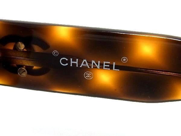 1円 ■美品■ CHANEL シャネル 0014 80 ココマーク べっ甲調 サングラス メガネ 眼鏡 レディース ブラウン系 AU1733_画像4