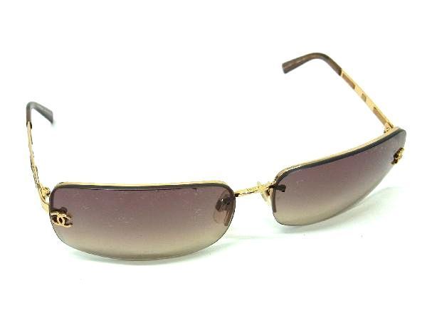 1円 CHANEL シャネル ココマーク サングラス メガネ 眼鏡 レディース メンズ ゴールド系 CD0039_画像1