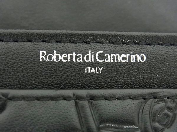 ■新品■未使用■ Roberta di Camerino ロベルタ ディ カメリーノ レザー 二つ折り 長財布 ウォレット ブラック系 DD5198_画像6