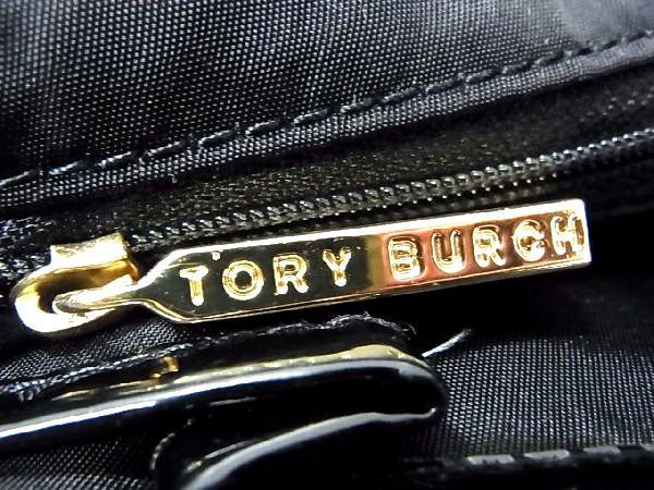 1円 TORY BURCH トリーバーチ ナイロン×パテントレザー トートバッグ ショルダーバッグ 肩掛け レディース ブラック系 BG3573_画像6