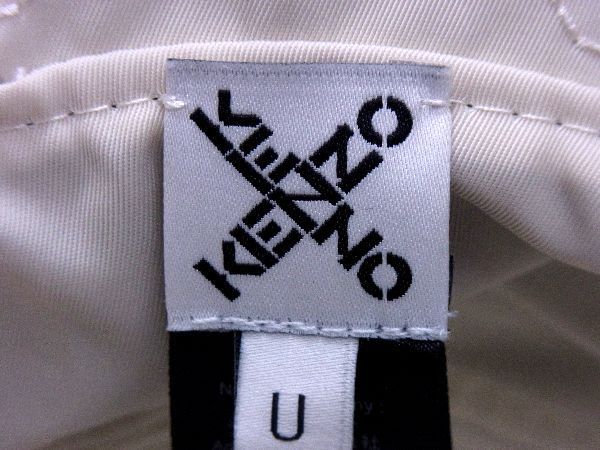 1円 ■美品■ KENZO ケンゾー ポリエステル69％×ナイロン31％ バケットハット 帽子 メンズ レディース ブラック系 AU1400_画像4