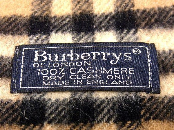 1円 Burberrys バーバリーズ ノバチェック カシミヤ100％ フリンジ マフラー ストール 防寒具 ブラウン系 BF3903_画像4