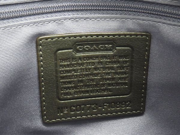 1円 ■美品■ COACH コーチ F10892 レザー ハンドバッグ トートバッグ ショルダー 肩掛けかばん レディース ブラウン系 AV0640_画像6