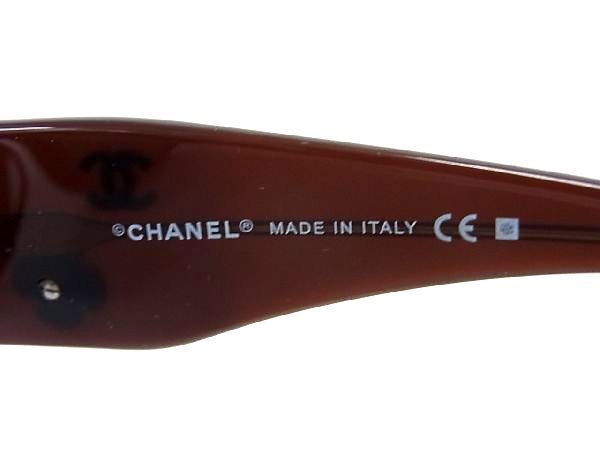 1円 ■美品■ CHANEL シャネル 5113 c.538/73 56□16 130 3N ココマーク カメリア サングラス メガネ 眼鏡 レディース ブラウン系 AU2242_画像4