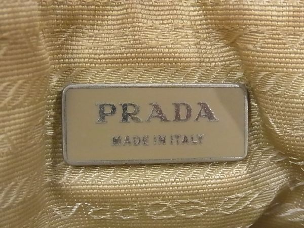 1円 PRADA プラダ BN0311 キャンバス×レザー ハンドバッグ トートバッグ レディース ベージュ系 AV0615_画像6