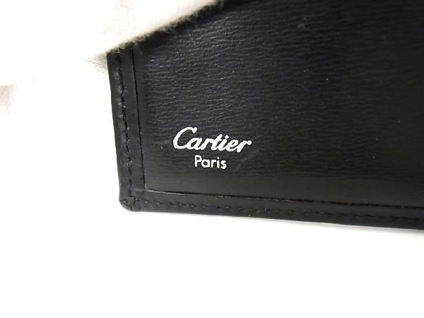 1円 Cartier カルティエ マストライン レザー 二つ折り 財布 ウォレット 札入れ カード入れ メンズ ブラック系 AS4085_画像5