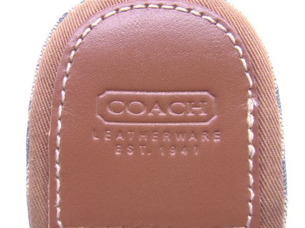 ■美品■ COACH コーチ シグネチャー キャンバス ミュール サンダル ヒール サイズ 51/2 (約22.5cm) 靴 シューズ ネイビー系 DD6384_画像5
