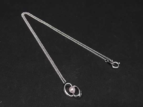 1円 ■極上■本物■極美品■ TASAKI タサキ 本真珠 アコヤ真珠 パール 約4mm ニッケルシルバー ネックレス シルバー系 BE6906_画像1