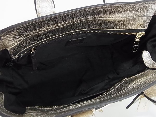 1円 ■美品■ COACH コーチ 34816 レザー 2WAY ハンドバッグ トート ショルダー クロスボディ レディース ゴールド系 AV0775_画像5