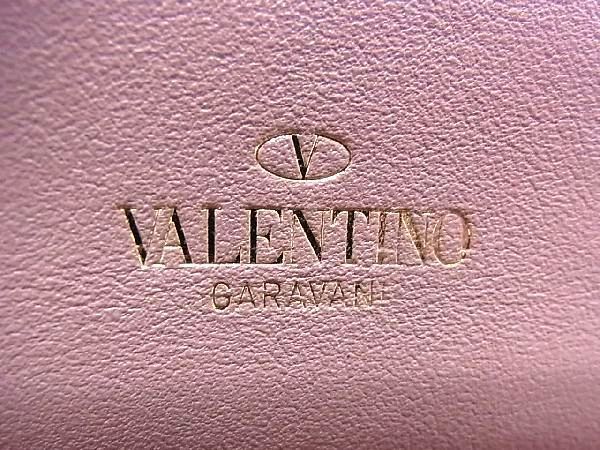 1円 ■美品■ VALENTINO GARAVANI ヴァレンティノ ガラヴァーニ ロックスタッズ レザー 二つ折り 財布 ウォレット ベージュ系 AT2495_画像7