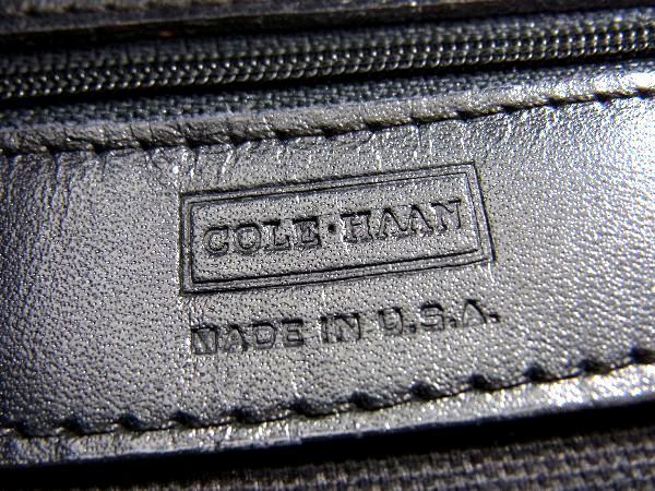 1円 ■美品■ COLE HAAN コールハーン レザー 巾着型 リュックサック バックパック デイパック レディース メンズ ブラック系 CB1390_画像6