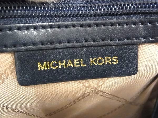 1円 ■新品■未使用■ MICHAEL KORS マイケルコース MK柄 PVC リュックサック バックパック レディース ネイビー系×ホワイト系 AU2558_画像6