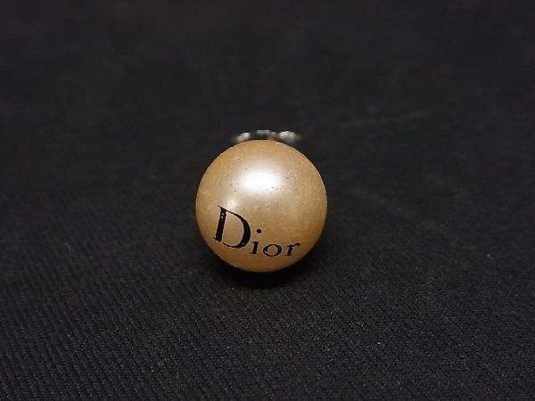 1円 ChristianDior クリスチャンディオール パール ピアス アクセサリー レディース ベージュ系 AU1914_画像3