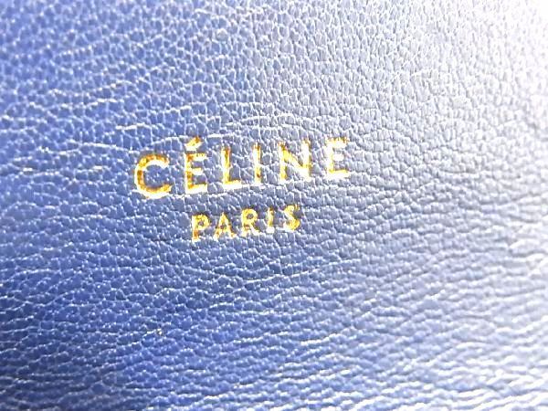 1円 ■美品■ CELINE セリーヌ レザー バイカラー ポーチ クラッチバッグ マルチケース レディース ブルー系×グレー系 AV1023_画像4