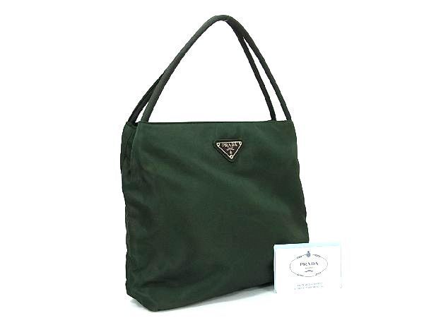 1円 ■美品■ PRADA プラダ B6243 テスートナイロン トートバッグ ハンドバッグ レディース グリーン系 BE7004_画像1