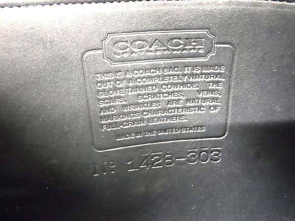 1円 ■美品■ COACH コーチ オールドコーチ ヴィンテージ USA アメリカ製 レザー ショルダーバッグ クロスボディ ブラック系 AU2582_画像6