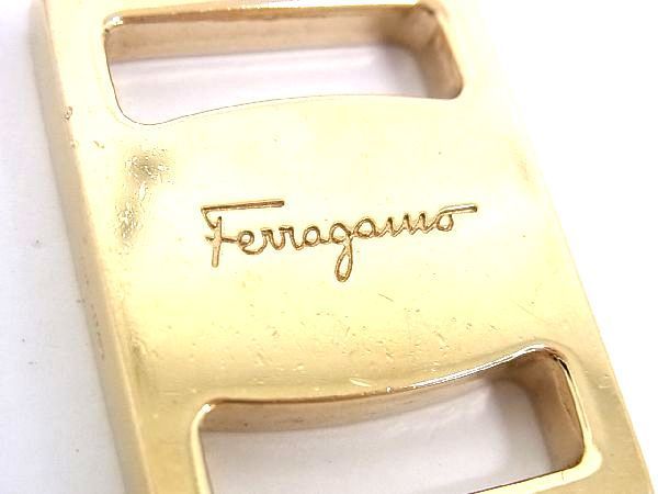 1円 Salvatore Ferragamo フェラガモ ヴァラ キーホルダー キーリング チャーム レディース メンズ ゴールド系 AV0402_画像3