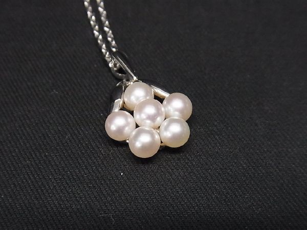 1円 ■新品同様■ MIKIMOTO ミキモト 本真珠 アコヤ真珠 パール 約4mm SV925 ネックレス アクセサリー シルバー系×アイボリー系 AT1808_画像2