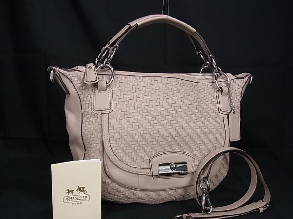 1円 ■極美品■ COACH コーチ 19312 レザー 2WAY ハンドバッグ ショルダーバッグ レディース ピンク系 CD0082_画像1