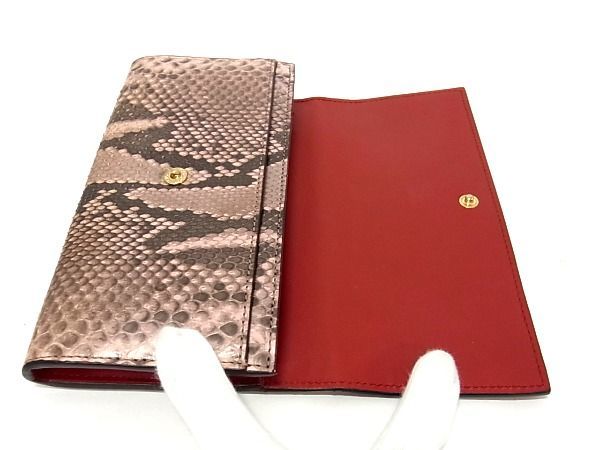 1円 □極上□本物□美品□ GUCCI グッチ パイソン 二つ折り 長財布