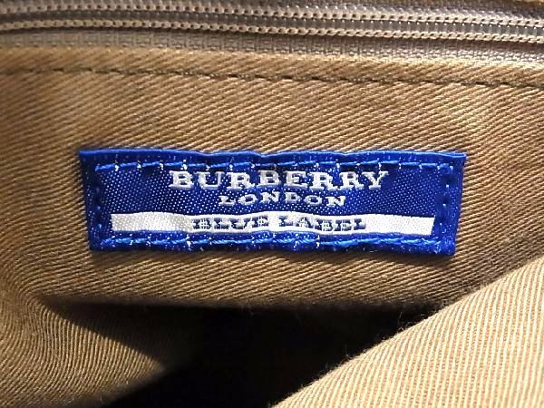 1円 BURBERRY バーバリーブルーレーベル キャンバス×レザー ショルダーバッグ 斜め掛けかばん レディース ライトブラウン系 CD0438_画像6