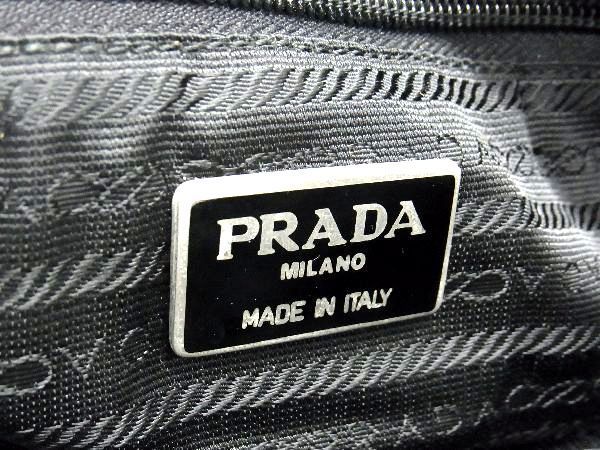 1円 ■極上■本物■ PRADA プラダ パイソン×テスートナイロン クロスボディ ショルダーバッグ 斜め掛けかばん ブラック系 BF4235_画像6