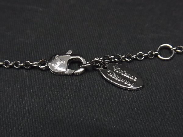 1円 ■極美品■ Vivienne Westwood ヴィヴィアンウエストウッド プチオーブ ラインストーン ネックレス アクセサリー シルバー系 AV2780_画像3