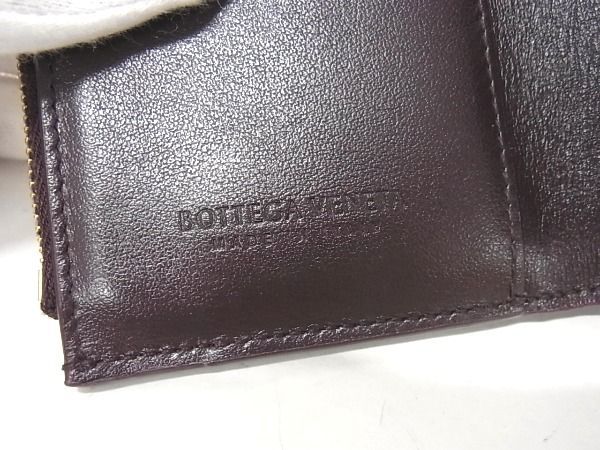 1円 ■美品■ OTTEGA VENETA ボッテガヴェネタ マキシイントレチャート レザー 三つ折り 財布 ウォレット ブラウン系 BE7556_画像6