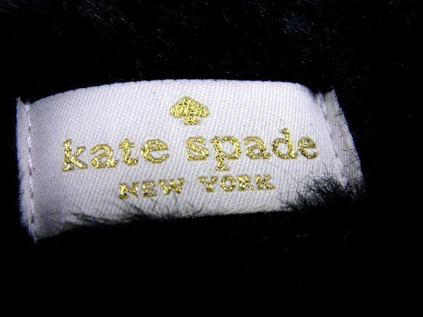 ■新品同様■ kate spade ケイトスペード ファー リボン スリッパ 表記サイズ S 5-6 靴 レディース ブラック系 BE5319_画像5