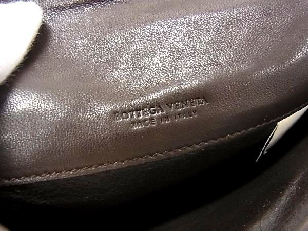 1円 BOTTEGA VENETA ボッテガヴェネタ イントレチャート レザー 二つ折り 長財布 ウォレット メンズ レディース ブラウン系 AV0246_画像6