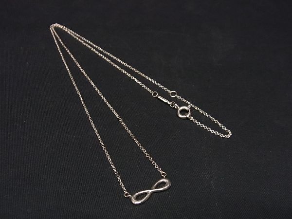 1円 ■極美品■ TIFFANY＆Co ティファニー インフィニティ SV925 ネックレス ペンダント アクセサリー シルバー系 AU1311_画像1