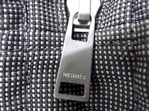 1円 ■美品■ HERMES エルメス エールライン アド PM キャンバス シルバー金具 リュックサック バックパック メンズ グレー系 AU3018_画像6