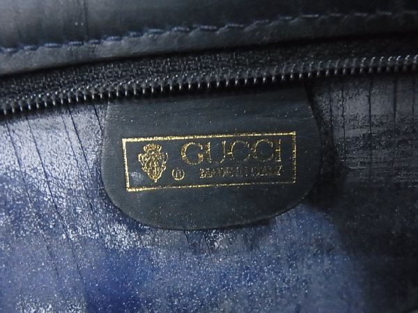 1円 GUCCI グッチ オールドグッチ ヴィンテージ マイクロGG PVC クラッチバッグ セカンドバッグ マルチケース ネイビー系 AV3350_画像5