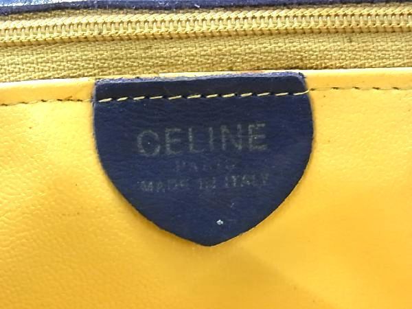 1円 ■美品■ CELINE セリーヌ クロコダイル型押しレザー ショルダーバッグ 肩掛けかばん レディース ブルー系 AU3101_画像6