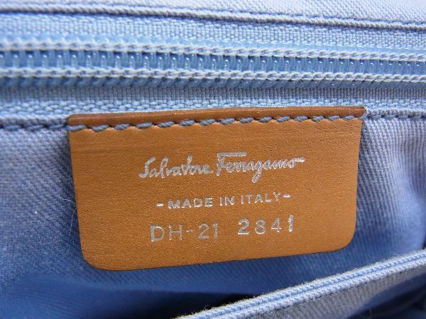 1円 ■美品■ Salvatore Ferragamo フェラガモ DH‐21 2841 ガンチーニ キャンバス ハンドバッグ ショルダー トート ブラウン系 AS4578_画像6