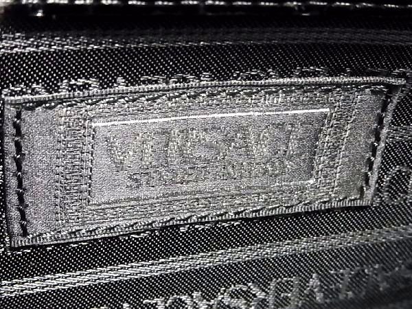 1円 VERSACE ヴェルサーチ ヴィンテージ サンバースト クロコ型押しレザー ワンハンドル ハンドバッグ レディース ブラック系 BG5589_画像6