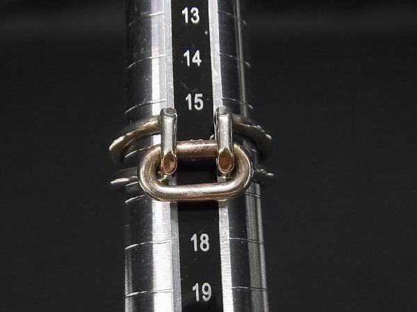 1円 TIFFANY＆Co. ティファニー ハードウェア 2ロウ SV925 リング 指輪 アクセサリー 約16号 シルバー系 AM8349_画像3