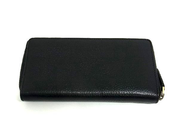 1円 ■美品■ GUCCI グッチ 428736 2184 GGマーモント レザー ラウンドファスナー 長財布 ウォレット 小銭入れ 札入れ ブラック系 AV3343_画像2