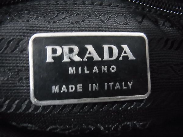 1円 PRADA プラダ テスートナイロン メタルハンドル ショルダーバッグ 肩掛け レディース ライトグレー系 BG5287_画像6