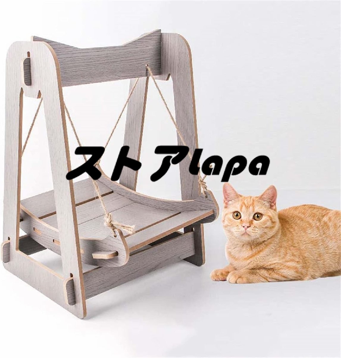 猫ハンモック 猫スイングベッドペットロッキングベッド取り外し可能な木製ロッキングチェアローリング猫ぶら下げスイン 室内 戸外 q2978_画像1