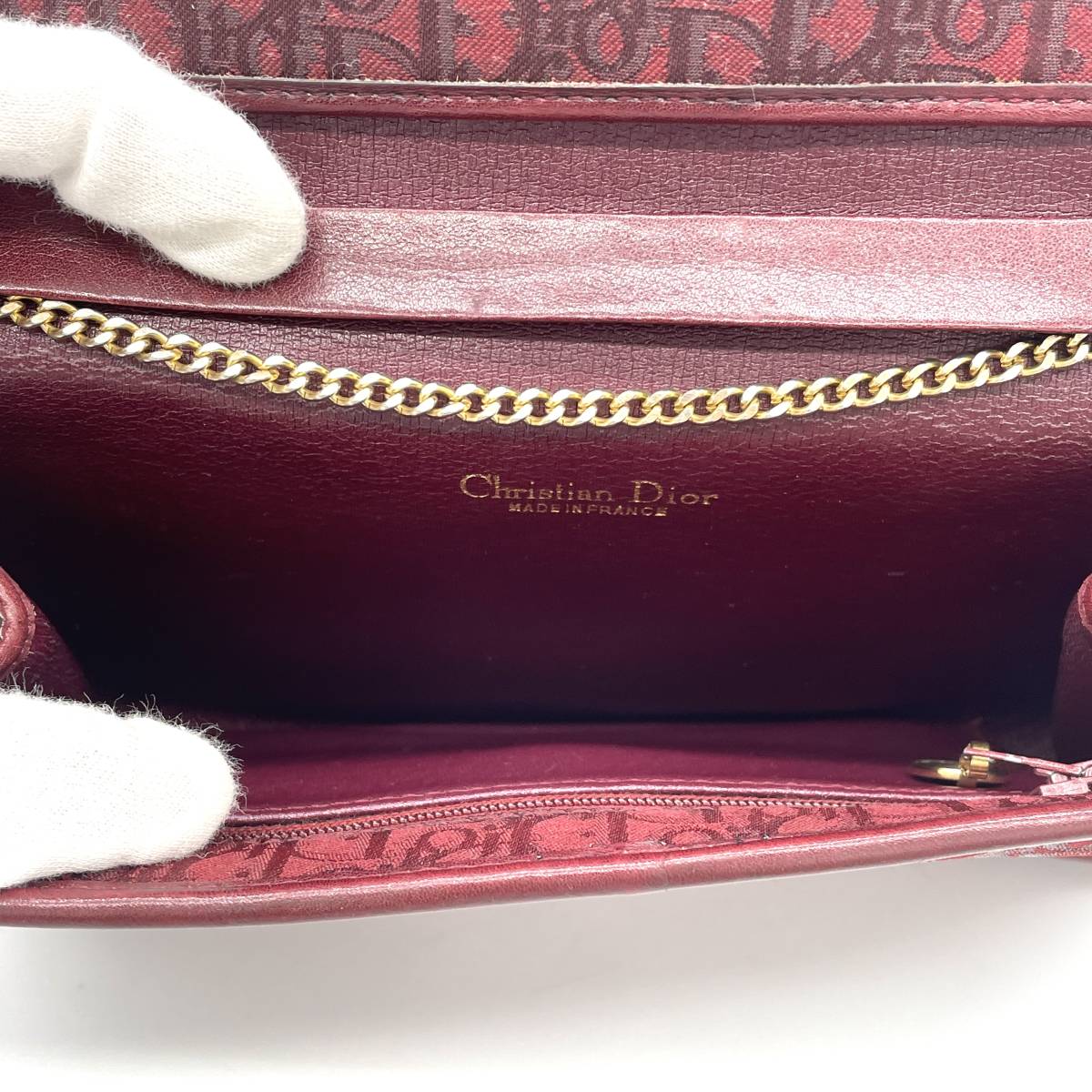 1円 Christian Dior クリスチャンディオール トロッター チェーンショルダーバッグ Diorロゴ ゴールド金具_画像8