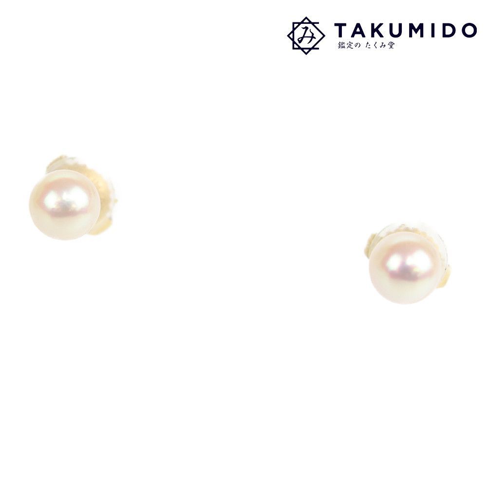 宅配便配送 ジュエリー 総重量1.2g K18 ゴールド 5.4mm パールピアス MIKIMOTO ミキモト アクセサリー 274438 中古A イヤリング、ピアス