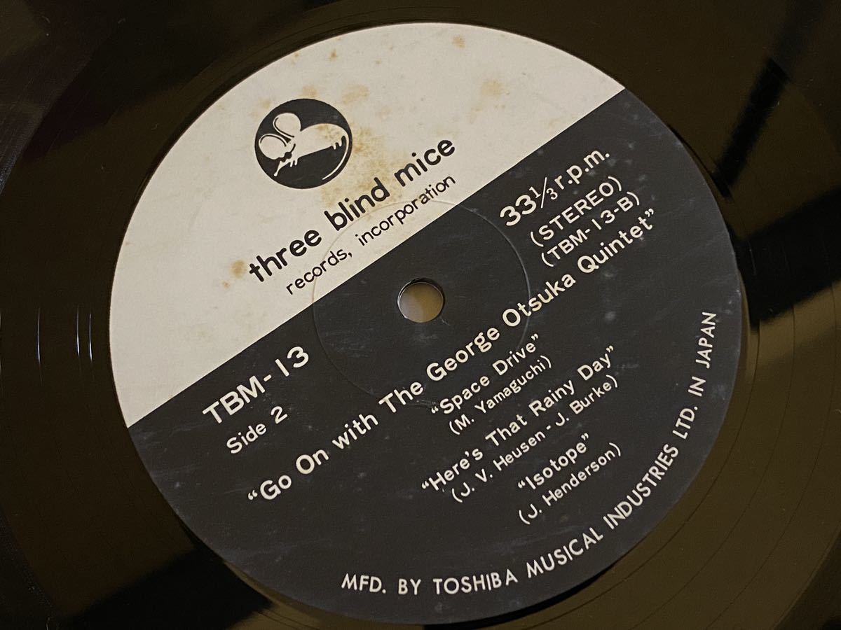 帯付き LP レコード 盤 ジョージ・大塚 “Go On” WITH THE George Otsuka QUINTET three blind mice TBM-13 和ジャズ Jazz 山口真文_画像10